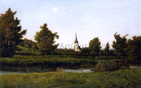  Henri Harpignies View of a Village - Art Print