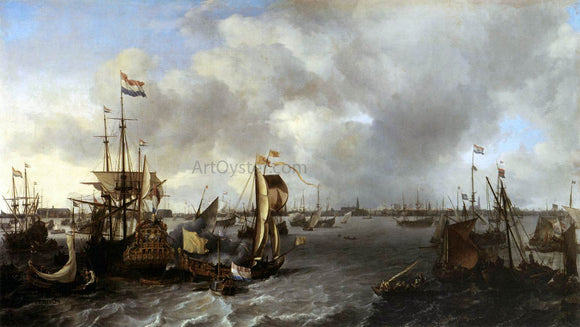  Ludolf Backhuysen View of Amsterdam with Ships on the Ij - Art Print