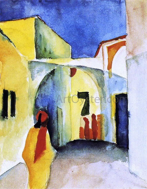  August Macke View of an Alley - Art Print