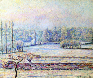  Camille Pissarro View of Bazincourt, Frost, Morning - Art Print