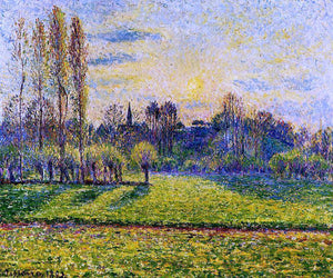  Camille Pissarro View of Bazincourt, Sunset - Art Print