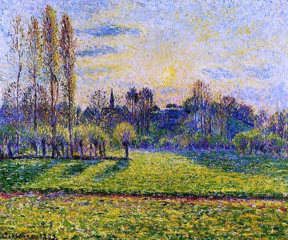  Camille Pissarro View of Bazincourt, Sunset - Art Print
