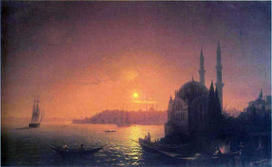  Ivan Constantinovich Aivazovsky View of Constantinople by Moonlight - Art Print