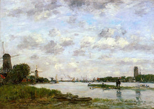  Eugene-Louis Boudin View of Dordrecht - Art Print