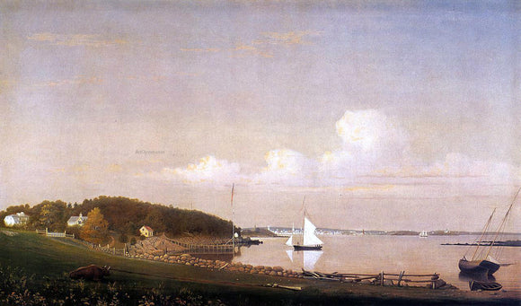  Fitz Hugh Lane View of Gloucester from 'Brookbank,' the Sawyer Homestead - Art Print