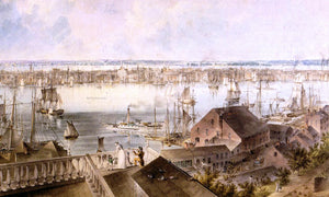  John William Hill View of New York from Brooklyn Heights - Art Print