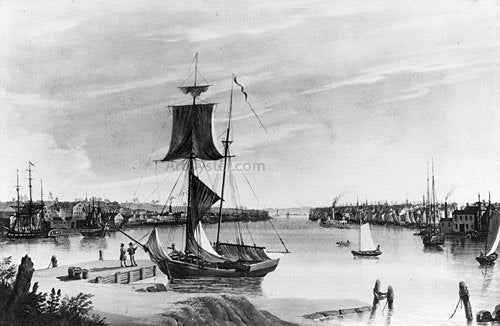  Nicolino Calyo View of New York from Williamsburg - Art Print
