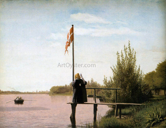  Christen Schiellerup Kobke View of One of the Lakes in Copenhagen - Art Print