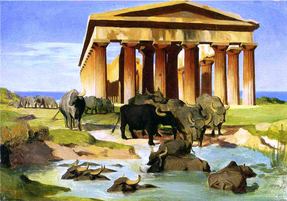  Jean-Leon Gerome View of Paestum (study) - Art Print