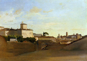  Jean-Baptiste-Camille Corot View of Pincio, Italy - Art Print