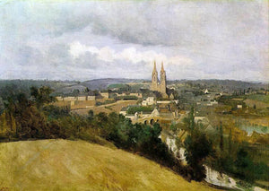  Jean-Baptiste-Camille Corot View of Saint Lo with the River Vire in the Foreground - Art Print