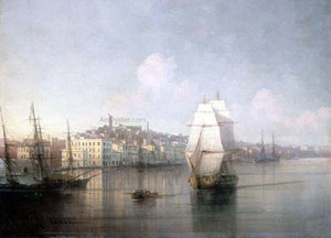  Ivan Constantinovich Aivazovsky View of seaside town - Art Print