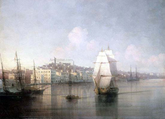  Ivan Constantinovich Aivazovsky View of seaside town - Art Print