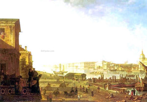  Fedor Yakovlevich Alekseev View of the Admiralty and Palace Embankmant from the First  Cadet corps - Art Print