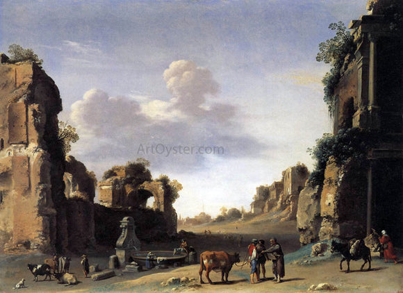  Cornelis Van Poelenburgh View of the Campo Vaccino - Art Print