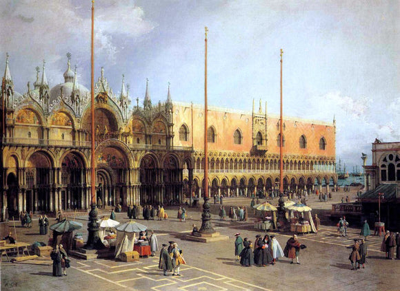  Canaletto View of the Church and the Doge's Palace from the Procuratie Vecchie - Art Print