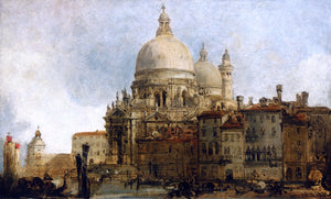  David Roberts View of the Church of Santa Maria della Salute, on the Grand Canal, Venice, with the Dogana Beyond - Art Print