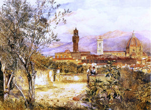  Henry Roderick Newman View of the Duomo fro the Mozzi Garden, Florence - Art Print