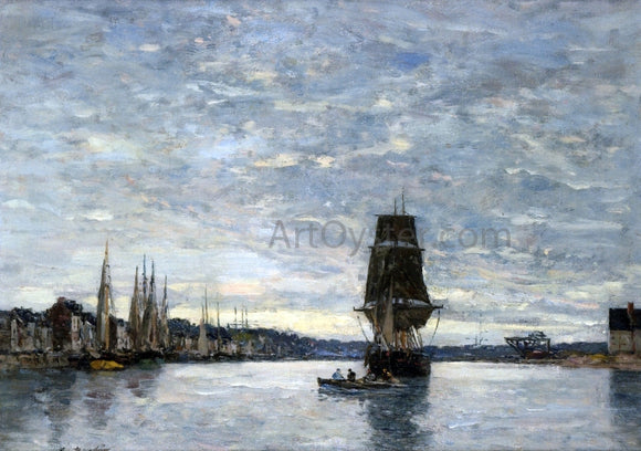  Eugene-Louis Boudin View of the Harbor at Trouville - Art Print