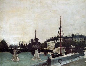  Henri Rousseau View of the Ile Saint-Louis from the Quai Henri IV (study) - Art Print