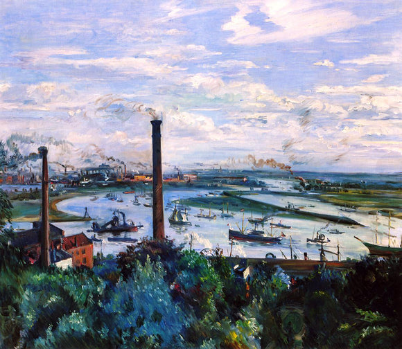  Lovis Corinth View of the Kohlbrand, Hamburg - Art Print