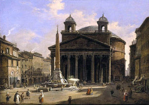  Ippolito Caffi View of the Pantheon, Rome - Art Print
