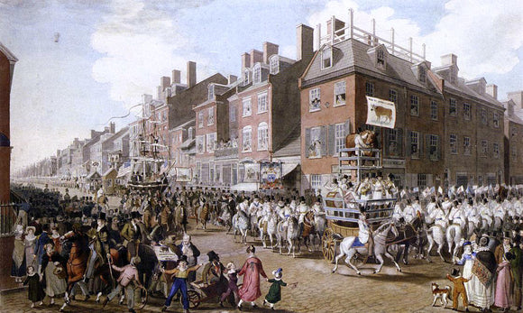  John Ludwig Krimmel View of the Parade of the Victuallers From Fourth and Chestnut Streets - Art Print