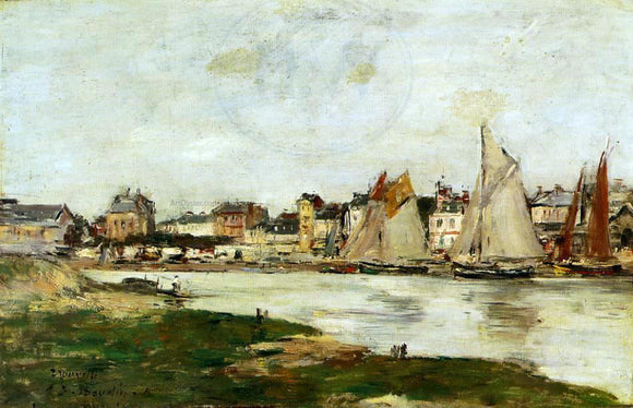  Eugene-Louis Boudin View of the Port of Trouville, High Tide - Art Print