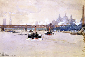  Frederick Childe Hassam View of the Thames - Art Print