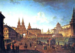  Fedor Yakovlevich Alekseev View of the Voskresenskie and Nikolskie Gate and Neglinniy  Brige from Tverskaia Street in Moscow - Art Print