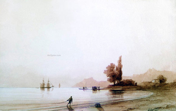  Ivan Constantinovich Aivazovsky View on rocky coast - Art Print