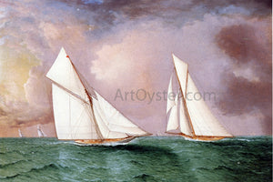  James E Buttersworth Vigilant and Valkyrie II in the 1893 America's Cup Race - Art Print