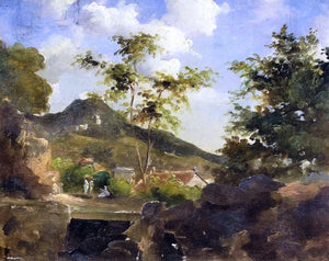  Camille Pissarro Village at the Foot of a Hill in Saint Thomas, Antilles - Art Print