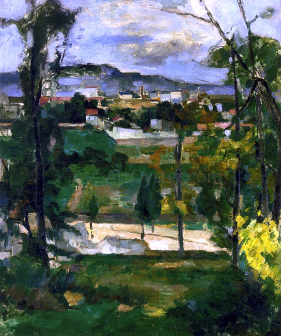  Paul Cezanne Village behind Trees, Ile de France - Art Print