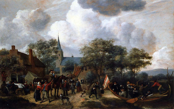  Jan Steen Village Festival with the Ship of Saint Rijn Uijt - Art Print