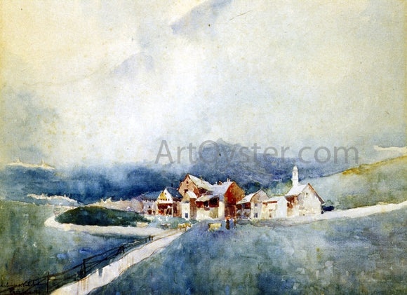  Paolo Sala Village in the Valley - Art Print