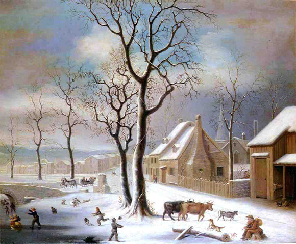  Robert Street Village in Winter - Art Print