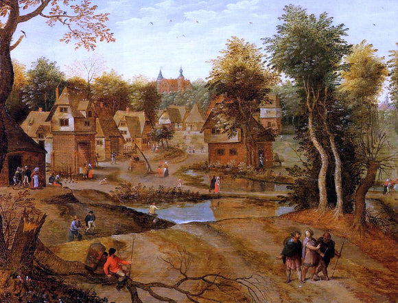  The Younger Pieter Bruegel Village Landscape with Ammaus Pilgrims - Art Print
