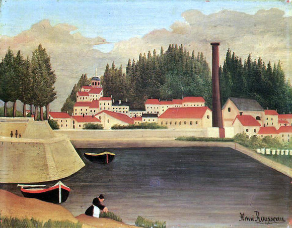  Henri Rousseau Village near a Factory - Art Print