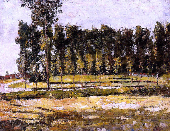  Lesser Ury Village Road at the Edge of the Forest - Art Print