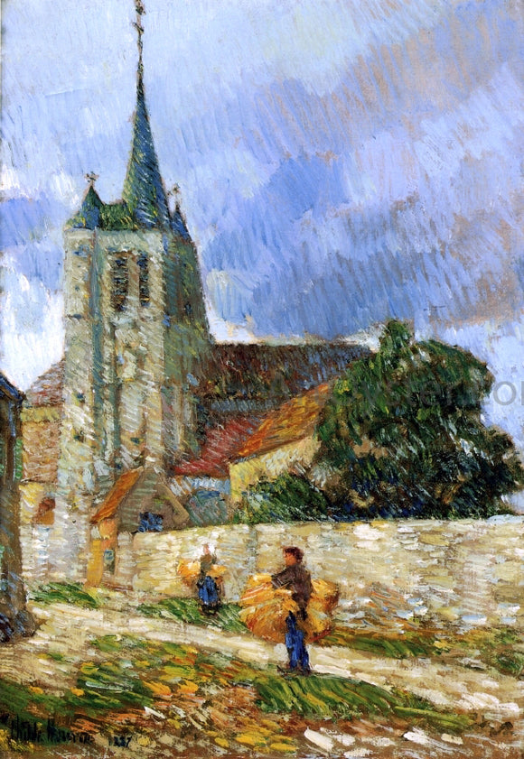  Frederick Childe Hassam Village Scene, Breton - Art Print