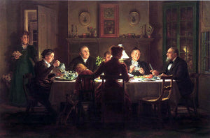  Edward Lamson Henry Village Squire Entertaining the New Minister - Art Print
