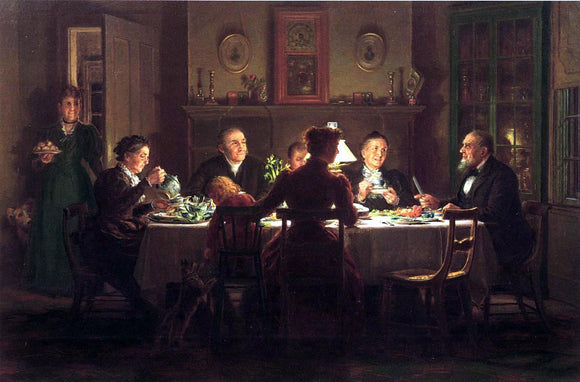  Edward Lamson Henry Village Squire Entertaining the New Minister - Art Print