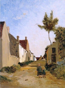  Jean Frederic Bazille Village Street (also known as Chailly) - Art Print