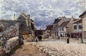  Alfred Sisley Village Street - Grey Weather - Art Print