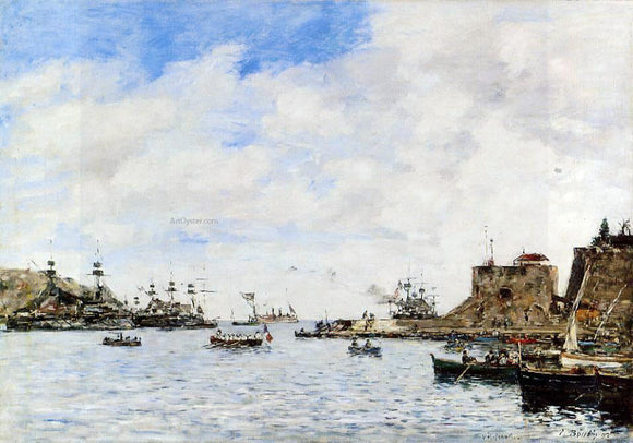  Eugene-Louis Boudin Villefranche, the Harbor - Art Print