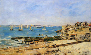  Eugene-Louis Boudin Villerville, the Shore - Art Print