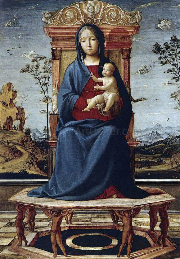  The Elder Lorenzo Costa Virgin and Child Enthroned - Art Print