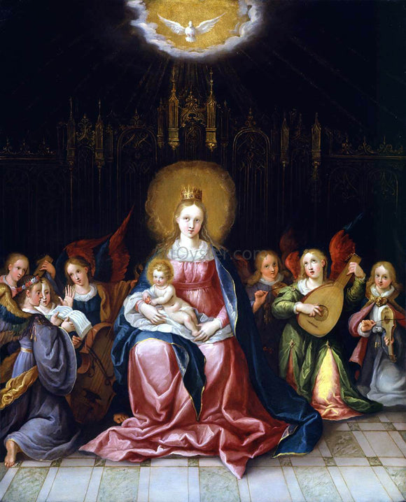  Cornelis De Baellieur Virgin and Child Enthroned - Art Print