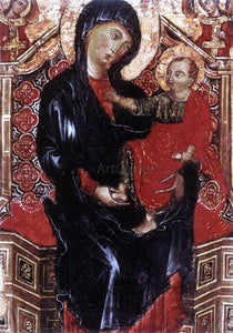  Deodato Di Orlandi Virgin and Child Enthroned between Two Archangels (detail) - Art Print